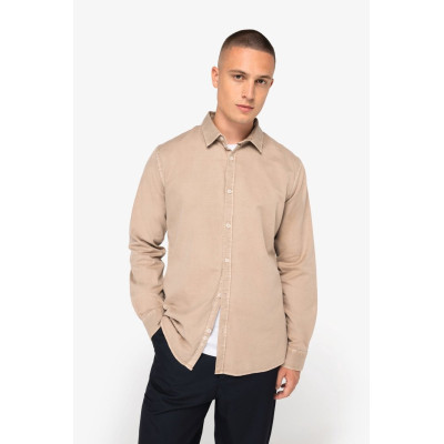 Eco-friendly men's washed effect shirt